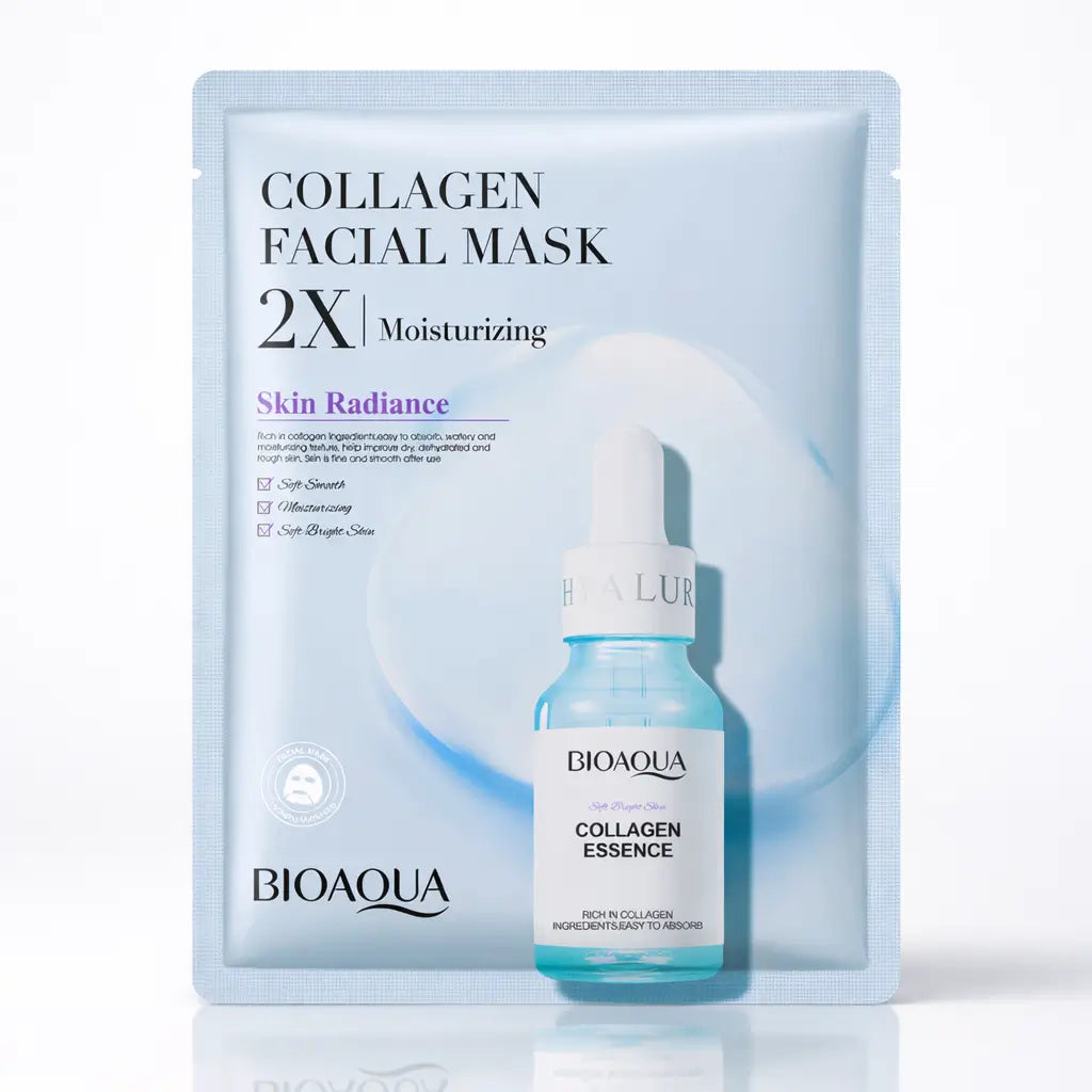 Tonifica tu piel, sella los poros y otorga un efecto relajante con Collagen Facial Mask (Velo Facial de Colágeno) de Bioaqua (x4)