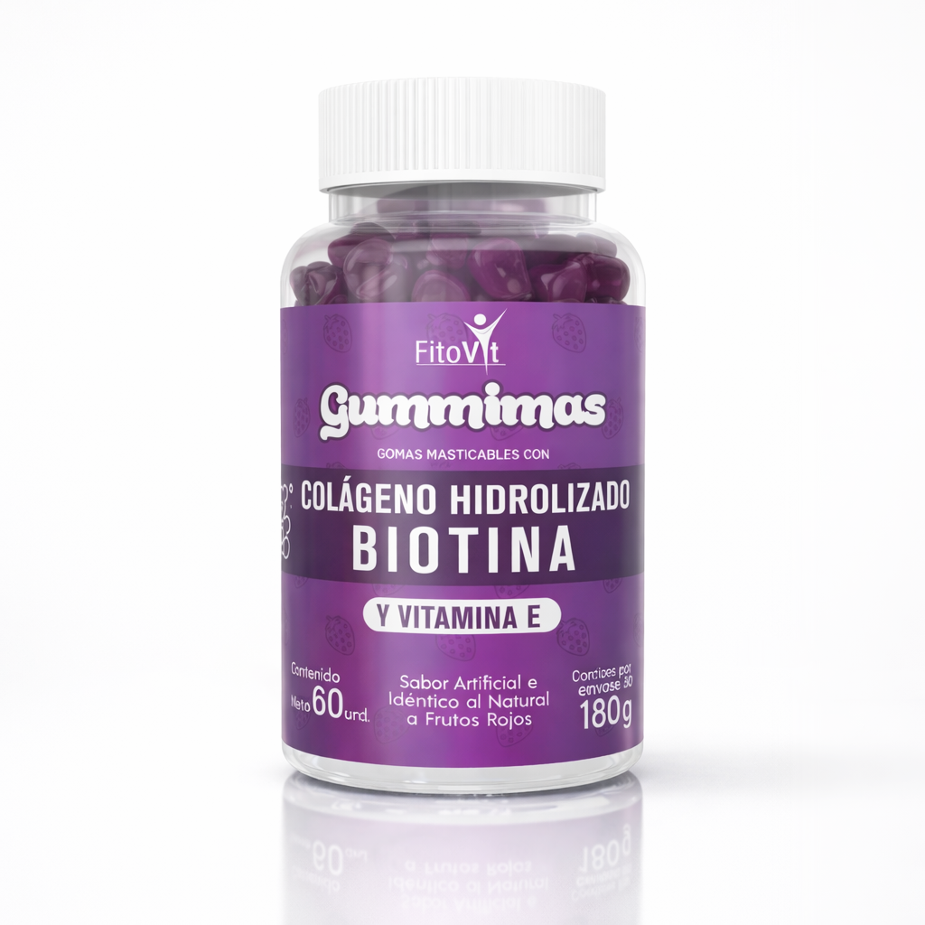 Fortalece tu piel, uñas y cabello con las gomitas con colágeno hidrolizado, biotina y vitamina E de Fitovit (x60)