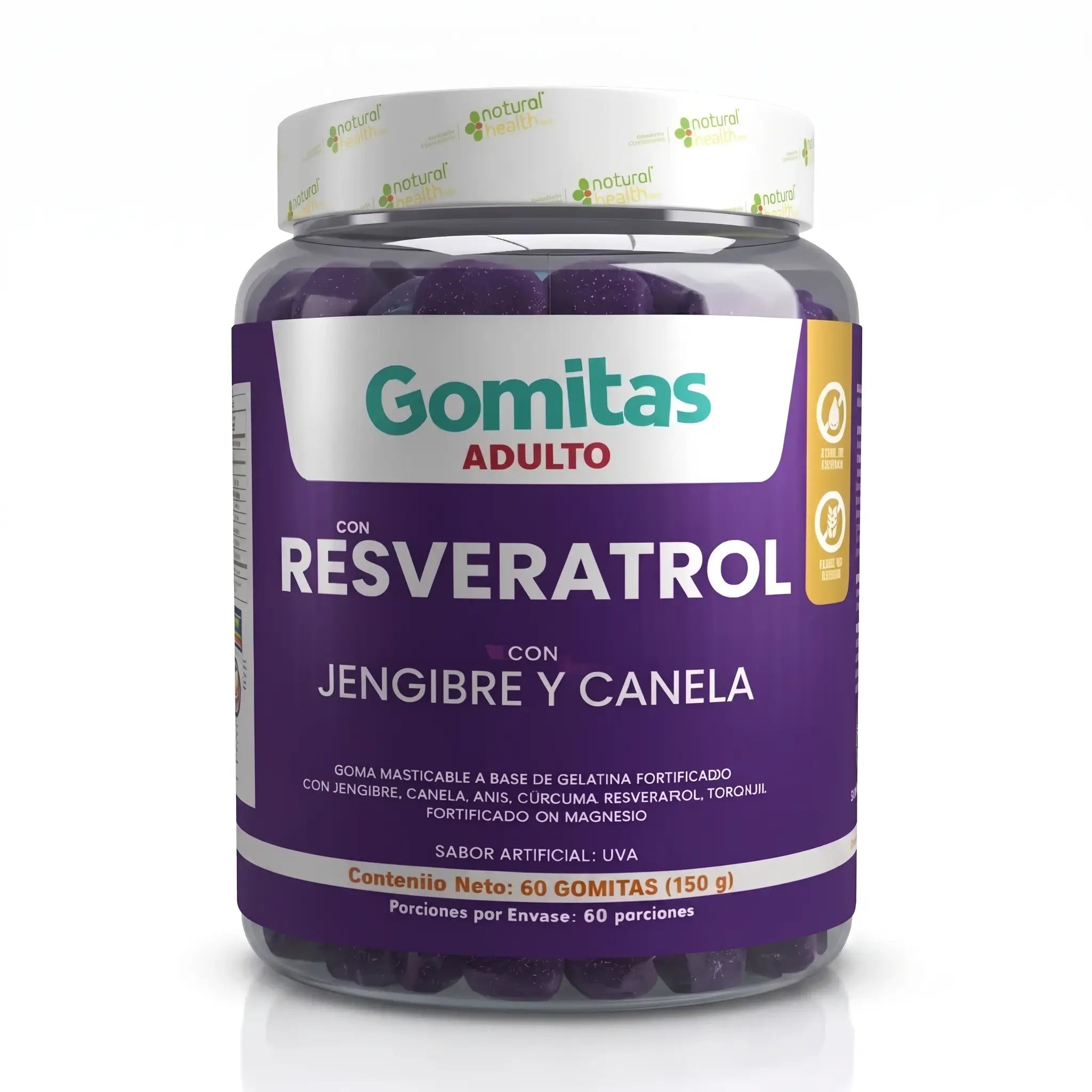 Gomitas con resveratrol, jengibre y canela