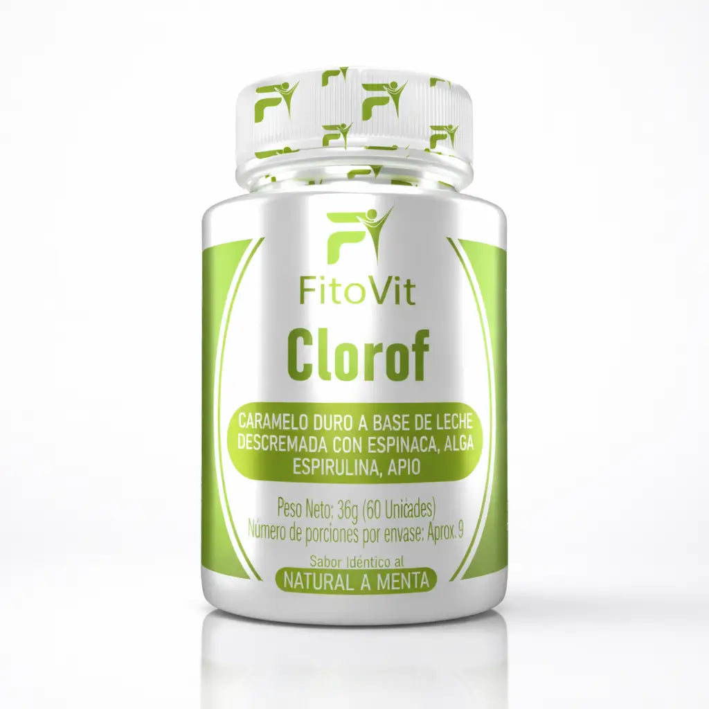 Favorece la desintoxicación de tu organismo, promueve la oxigenación celular, te brinda energía natural y mejora tu digestión con los caramelos funcionales Clorof de Fitovit (x60)
