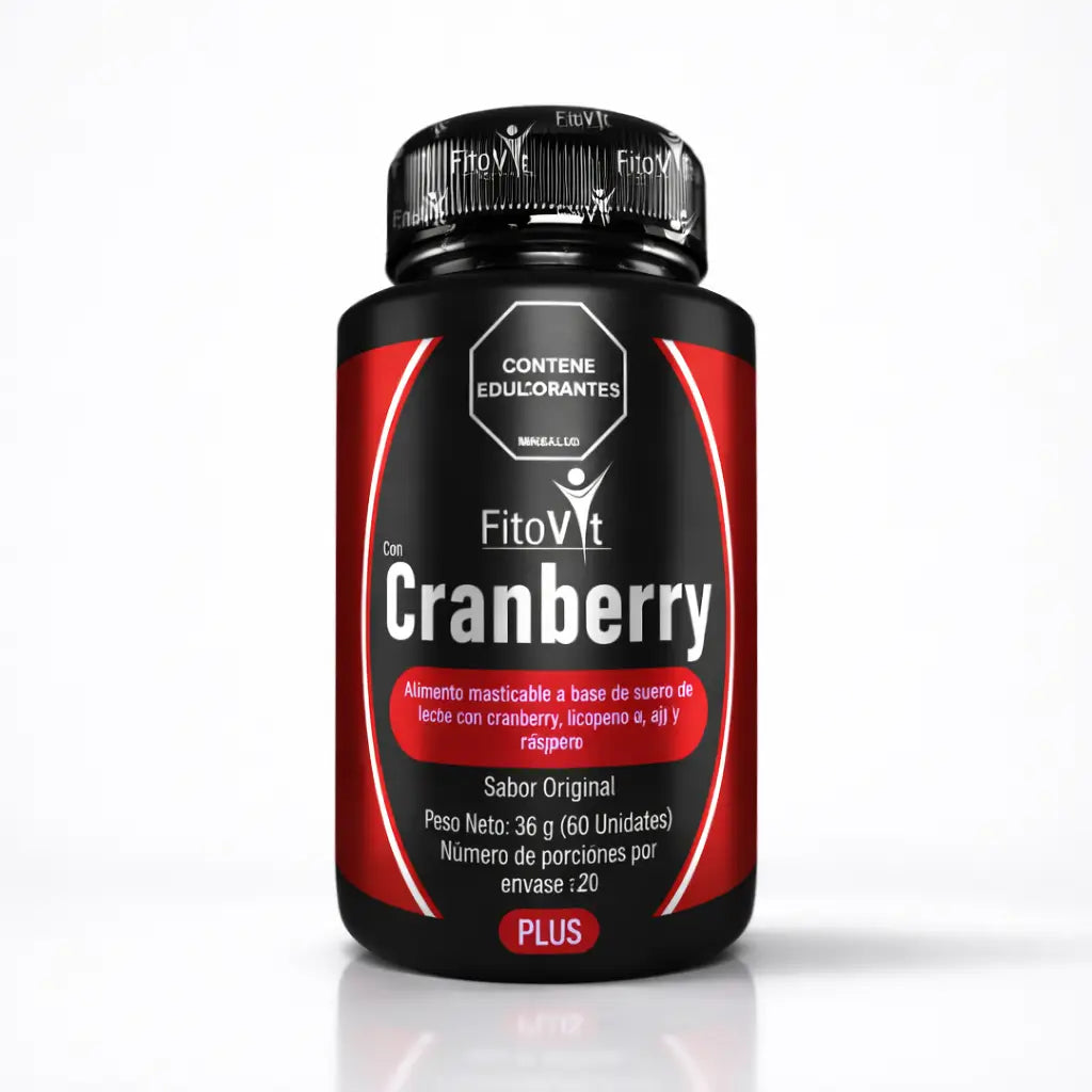Apoya tu salud urinaria, renal y cardiovascular con las tabletas masticables Cranberry Plus de Fitovit (x60)